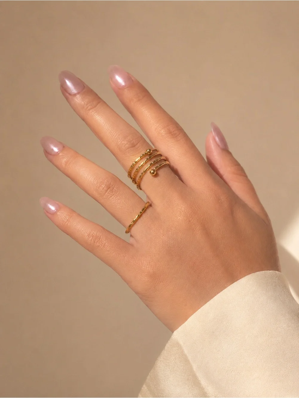 Jennifer Miller 14K Gold Plated Ring Set